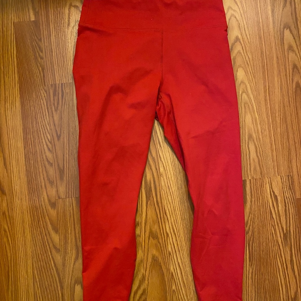 Red gym leggings